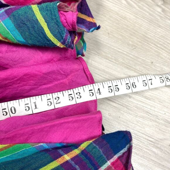 Polo Ralph Lauren Dress Women’s 10 Pink and Green Plaid Sleeveless Wrap Maxi - Picture 8 of 8
